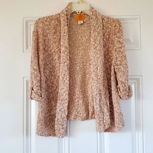 Ruby rd petite large multicolored shirt sleeve cardigan sweater bolero